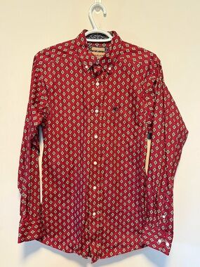 Ariat Men's Red Diamond-Print Button-Down Shirt